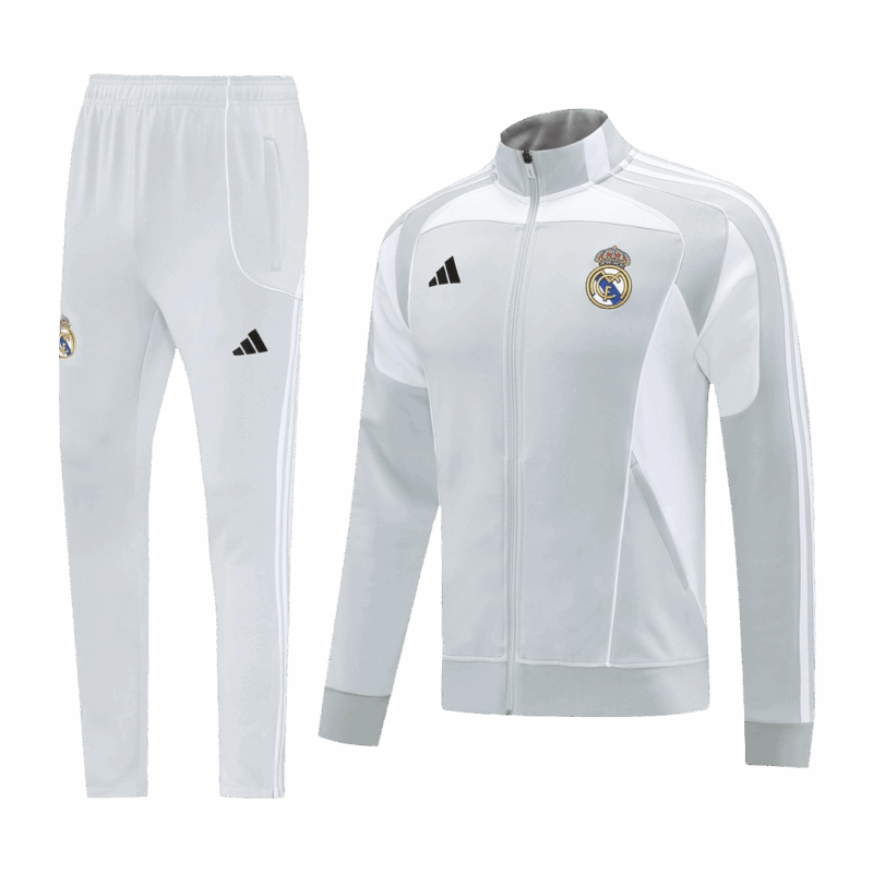Real Madrid Home Jacket Tracksuit 2025/26 Gray