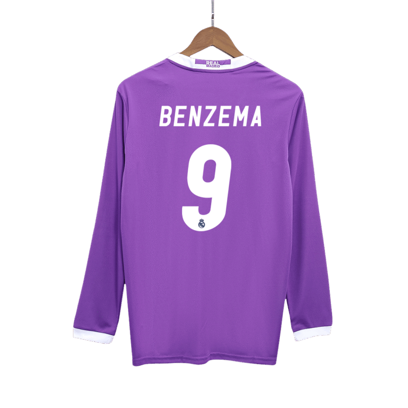 Vintage Soccer Jersey BENZEMA #9 Real Madrid Away Long Sleeve 2016/17