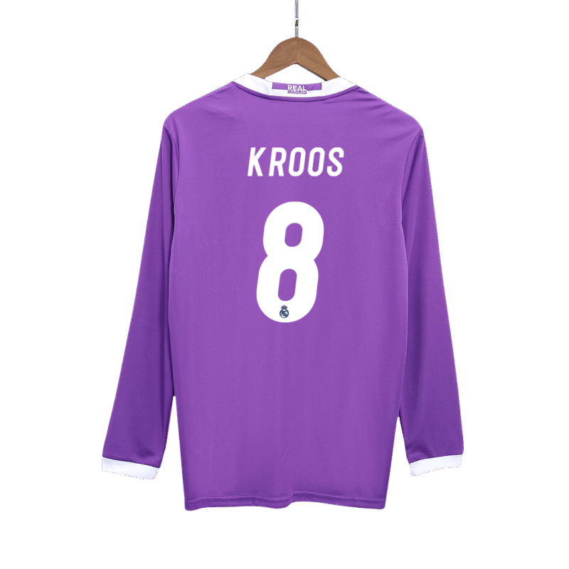 Vintage Soccer Jersey KROOS #8 Real Madrid Away Long Sleeve 2016/17