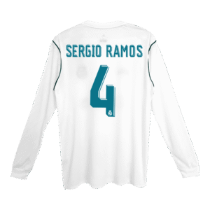 Vintage Soccer Jersey SERGIO RAMOS #4 Real Madrid Home Long Sleeve 2017/18
