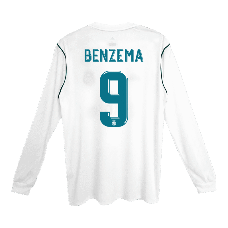 Vintage Soccer Jersey BENZEMA #9 Real Madrid Home Long Sleeve 2017/18