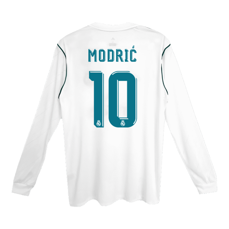Vintage Soccer Jersey MODRIĆ #10 Real Madrid Home Long Sleeve 2017/18