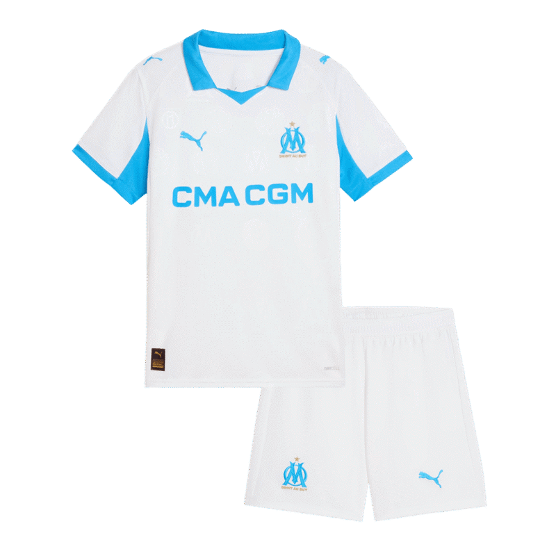 Marseille Home Kids Soccer Jerseys Kit 2025/26