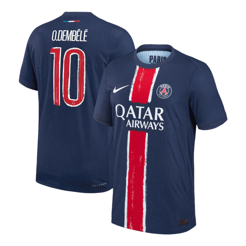 O.DEMBÉLÉ #10 PSG Home Authentic Soccer Jersey 2024/25 - UCL