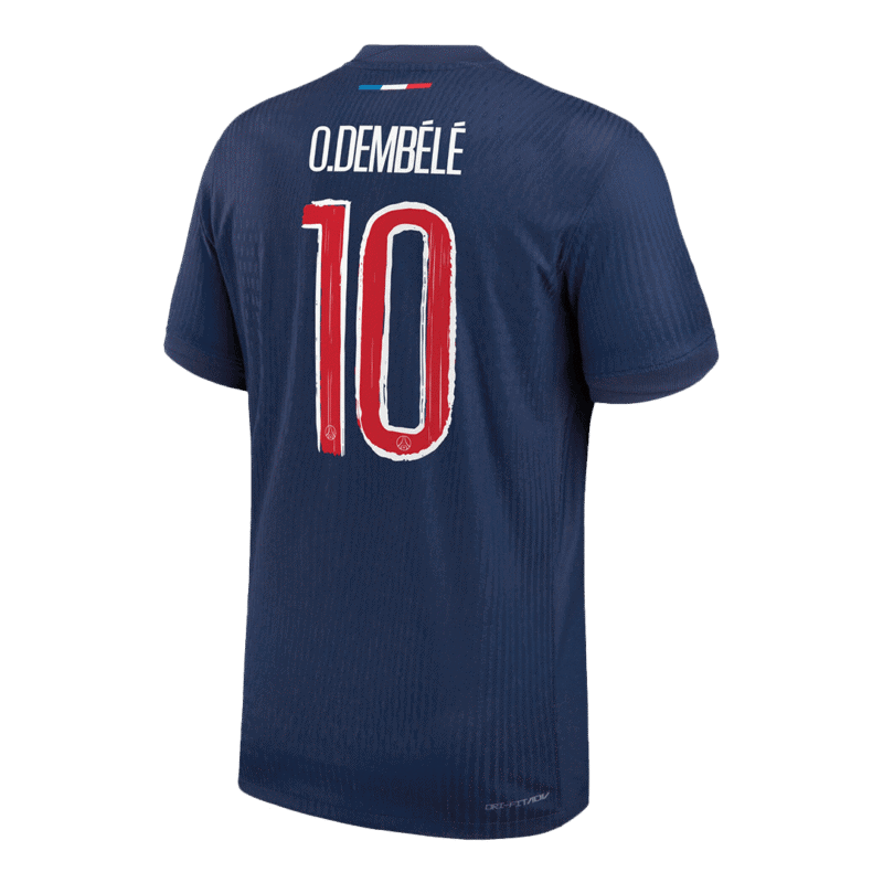 O.DEMBÉLÉ #10 PSG Home Authentic Soccer Jersey 2024/25 - UCL