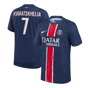 KVARATSKHELIA #7 PSG Home Authentic Soccer Jersey 2024/25