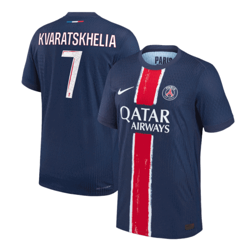 KVARATSKHELIA #7 PSG Home Authentic Soccer Jersey 2024/25