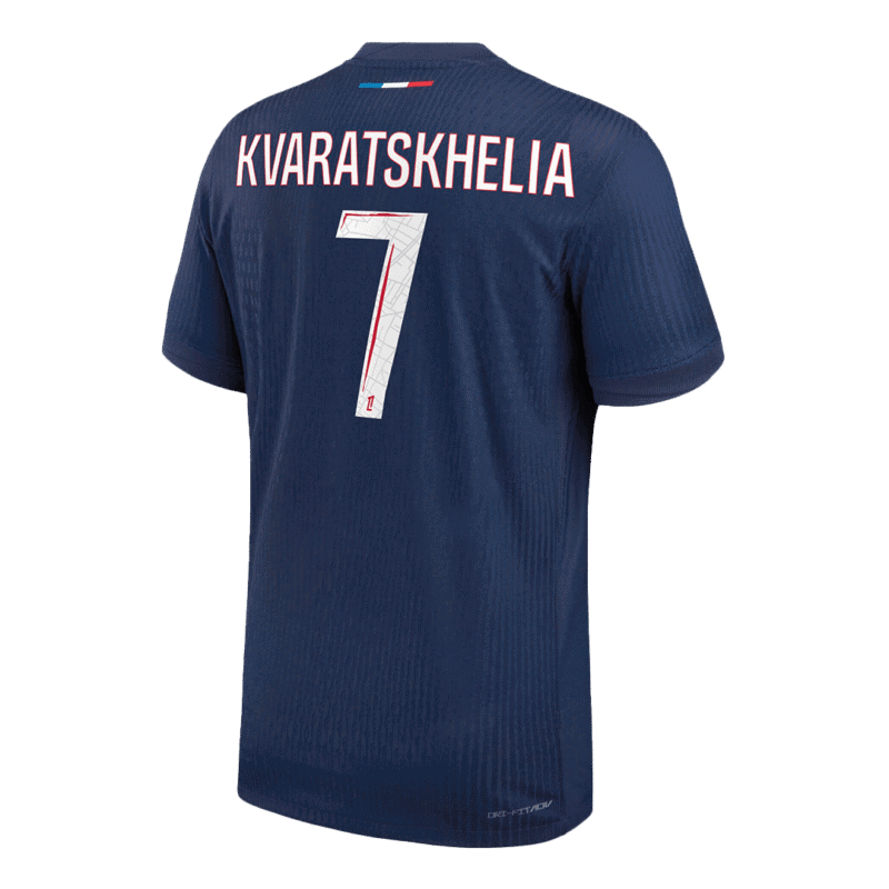 KVARATSKHELIA #7 PSG Home Authentic Soccer Jersey 2024/25