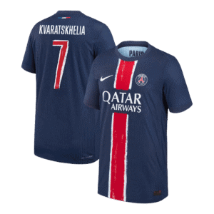 KVARATSKHELIA #7 PSG Home Authentic Soccer Jersey 2024/25 - UCL