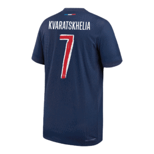 KVARATSKHELIA #7 PSG Home Authentic Soccer Jersey 2024/25 - UCL