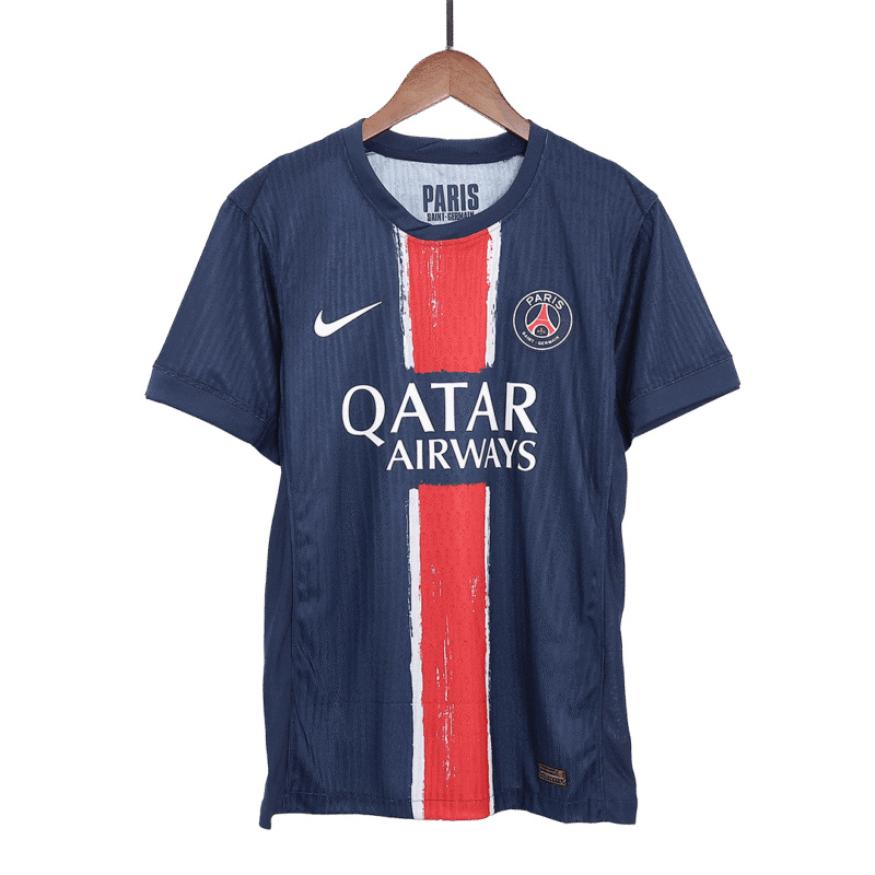 KVARATSKHELIA #7 PSG Home Authentic Soccer Jersey 2024/25 - UCL