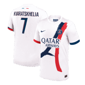 KVARATSKHELIA #7 PSG Away Authentic Soccer Jersey 2024/25