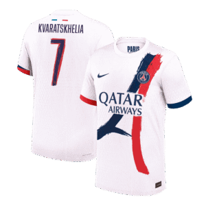 KVARATSKHELIA #7 PSG Away Authentic Soccer Jersey 2024/25 - UCL