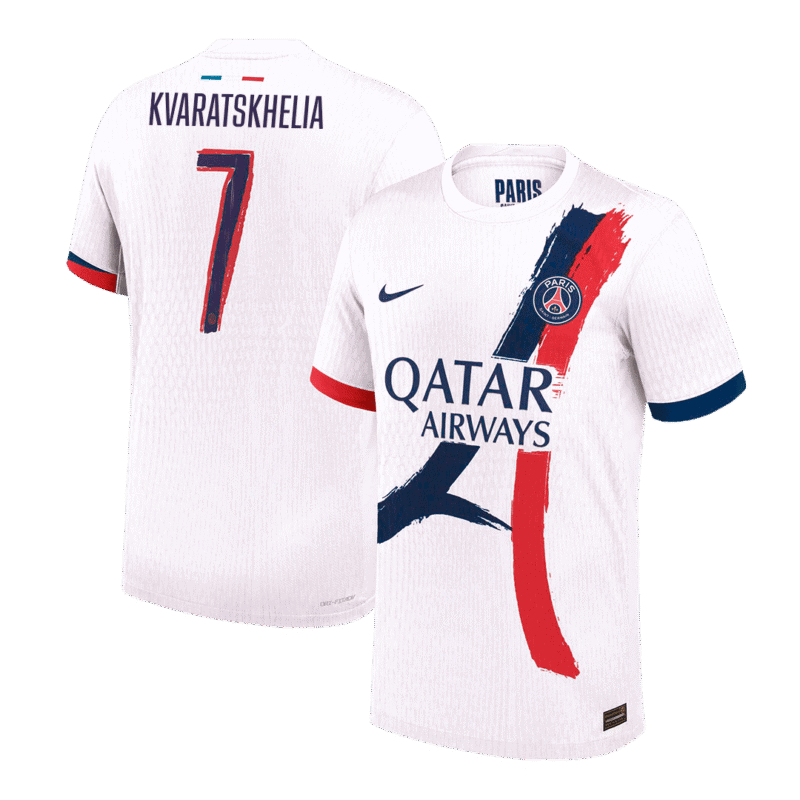 KVARATSKHELIA #7 PSG Away Authentic Soccer Jersey 2024/25 - UCL