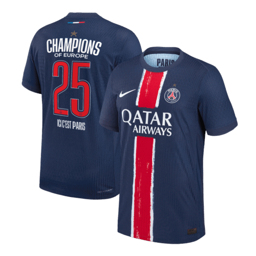 CHAMPIONS #25 PSG Home Authentic Soccer Jersey 2024/25 - CHAMPIONS OF EUROPE