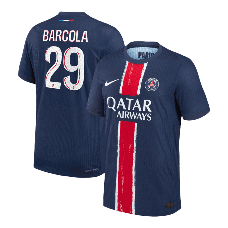 BARCOLA #29 PSG Home Authentic Soccer Jersey 2024/25