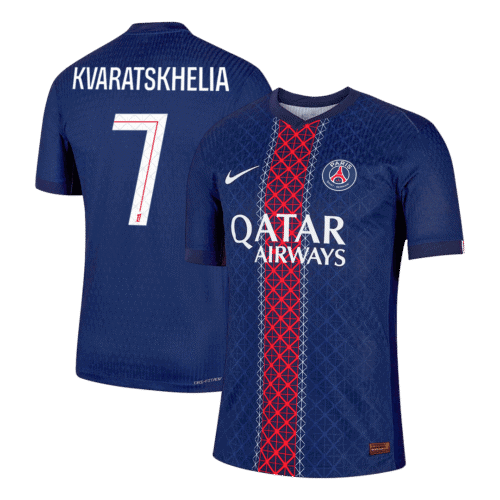 KVARATSKHELIA #7 PSG Home Authentic Soccer Jersey 2025/26