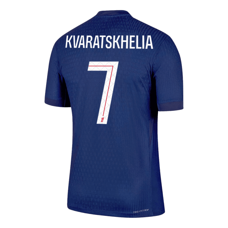 KVARATSKHELIA #7 PSG Home Authentic Soccer Jersey 2025/26