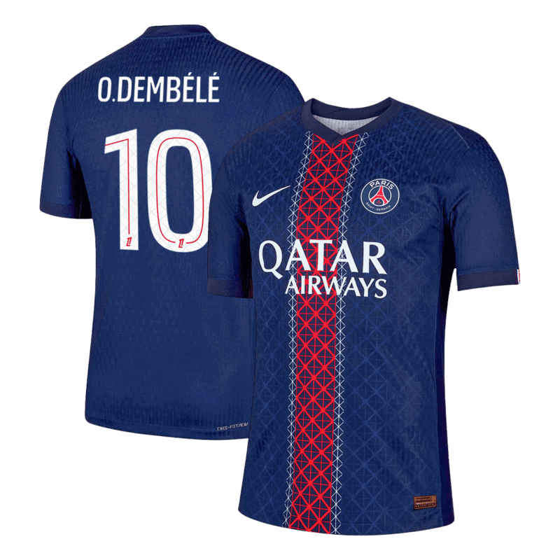 O.DEMBÉLÉ #10 PSG Home Authentic Soccer Jersey 2025/26