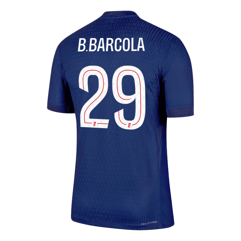 B.BARCOLA #29 PSG Home Authentic Soccer Jersey 2025/26