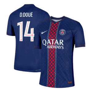 D.DOUÉ #14 PSG Home Authentic Soccer Jersey 2025/26