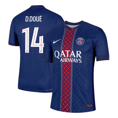 D.DOUÉ #14 PSG Home Authentic Soccer Jersey 2025/26