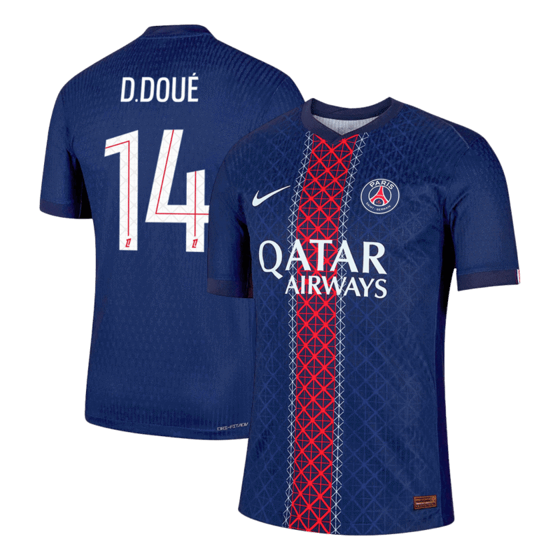 D.DOUÉ #14 PSG Home Authentic Soccer Jersey 2025/26