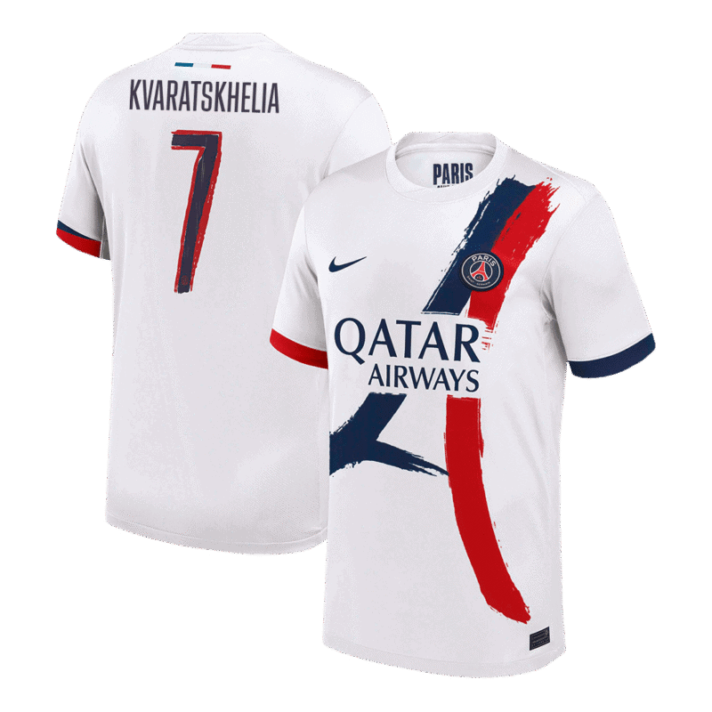 KVARATSKHELIA #7 PSG Away Soccer Jersey 2024/25 - UCL