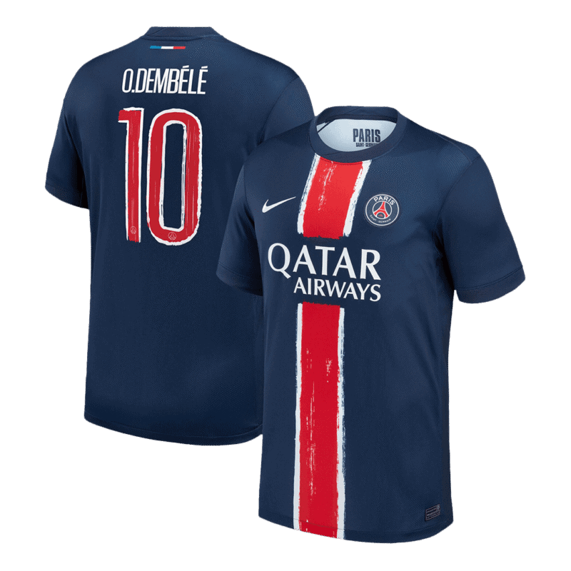 O.DEMBÉLÉ #10 PSG Home Soccer Jersey 2024/25 -UCL