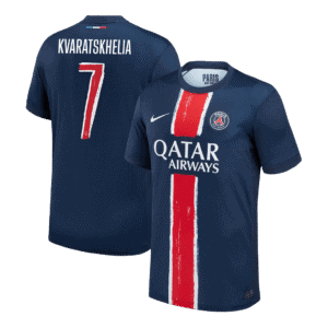 KVARATSKHELIA #7 PSG Home Soccer Jersey 2024/25 -UCL