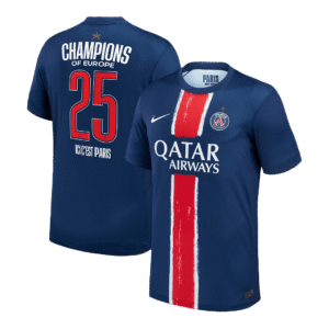 CHAMPIONS #25 PSG Home Soccer Jersey 2024/25 - CHAMPIONS OF EUROPE