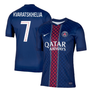 KVARATSKHELIA #7 PSG Home Soccer Jersey 2025/26