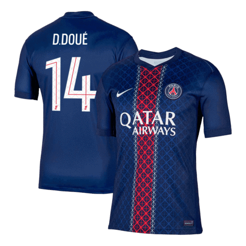 D.DOUÉ #14 PSG Home Soccer Jersey 2025/26