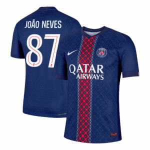 JOÃO NEVES #87 Authentic PSG Home Soccer Jersey 2025/26 Navy