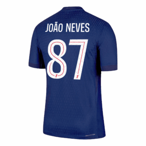 JOÃO NEVES #87 Authentic PSG Home Soccer Jersey 2025/26 Navy