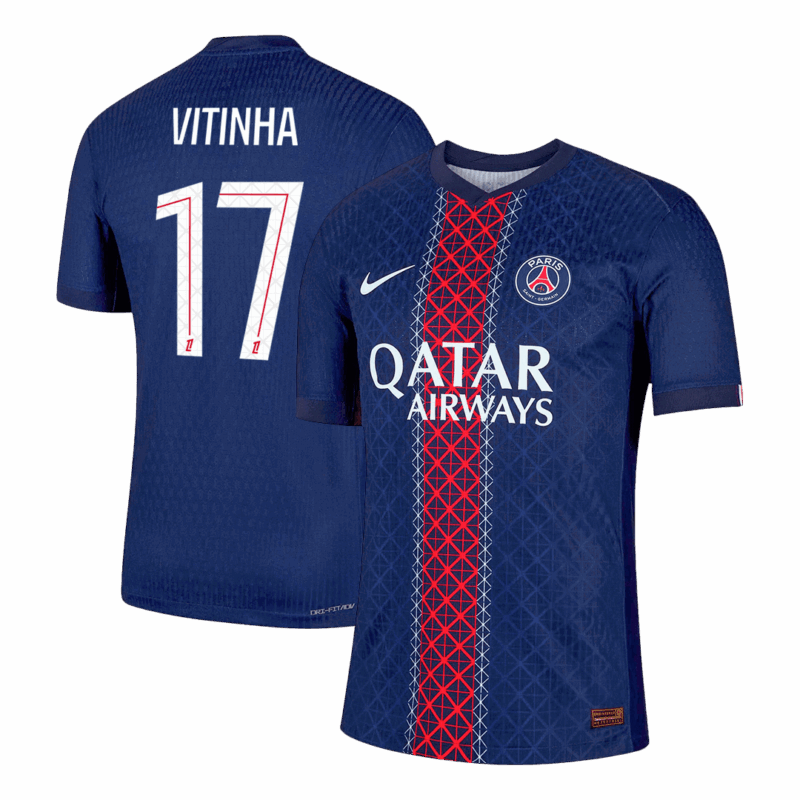 VITINHA #17 Authentic PSG Home Soccer Jersey 2025/26 Navy