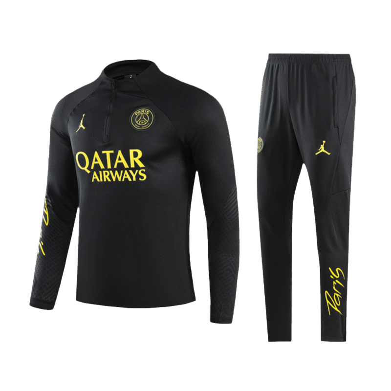 PSG 1/4 Zip Tracksuit 2023/24 Kids Black