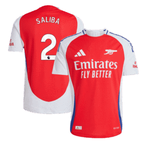 SALIBA #2 Arsenal Home Authentic Soccer Jersey 2024/25