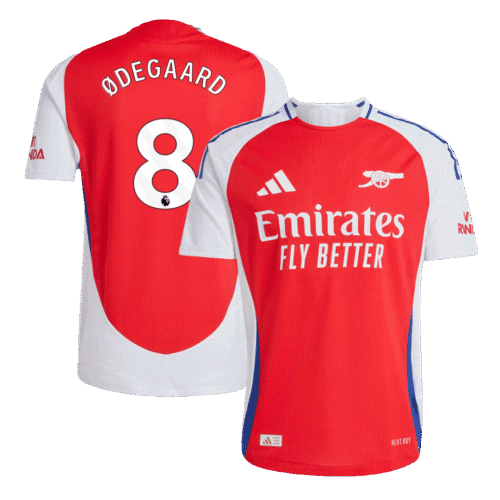 ØDEGAARD #8 Arsenal Home Authentic Soccer Jersey 2024/25