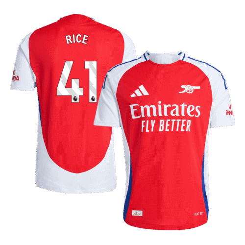RICE #41 Arsenal Home Authentic Soccer Jersey 2024/25