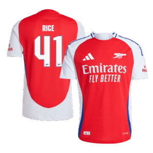 RICE #41 Arsenal Home Authentic Soccer Jersey 2024/25 - UCL