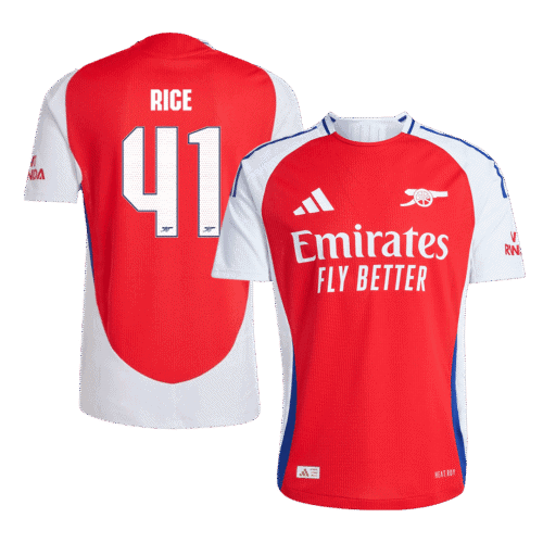 RICE #41 Arsenal Home Authentic Soccer Jersey 2024/25 - UCL