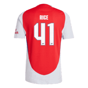 RICE #41 Arsenal Home Authentic Soccer Jersey 2024/25 - UCL