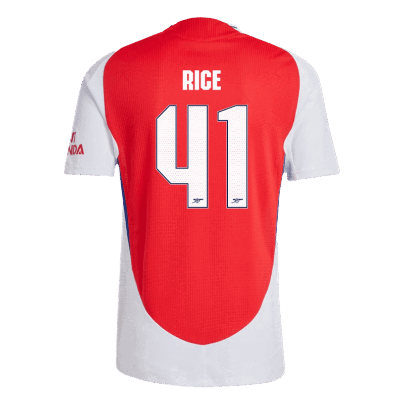 RICE #41 Arsenal Home Authentic Soccer Jersey 2024/25 - UCL