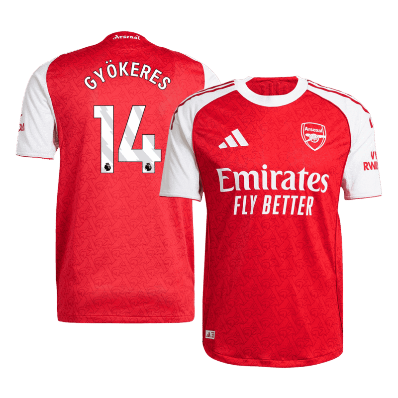 GYÖKERES #14 Arsenal Home Authentic Soccer Jersey 2025/26