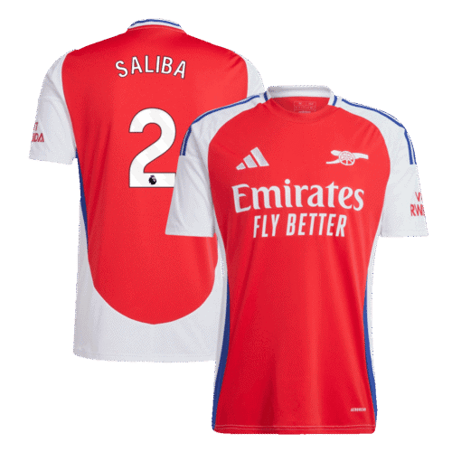 SALIBA #2 Arsenal Home Soccer Jersey 2024/25