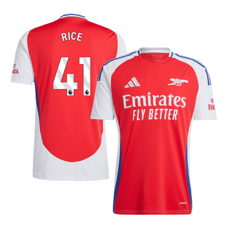 RICE #41 Arsenal Home Soccer Jersey 2024/25