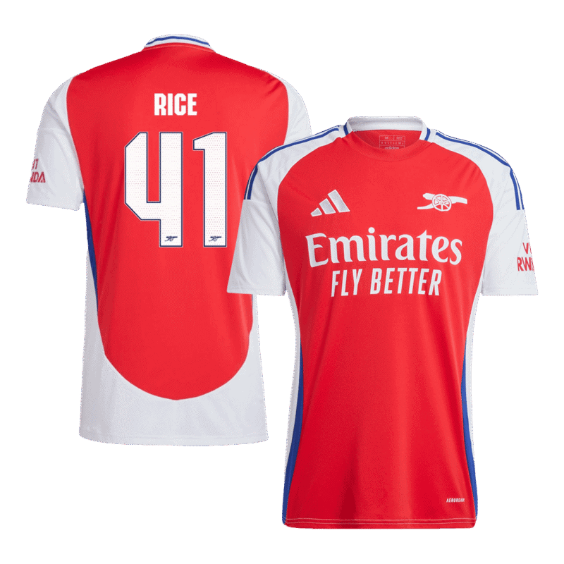 RICE #41 Arsenal Home Soccer Jersey 2024/25 - UCL