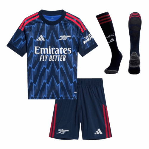 Kid's Arsenal Away Soccer Jersey Kit(Jersey+Shorts+Socks) 2025/26 Blue