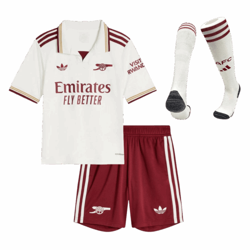 625600_1 Kid's Arsenal Third Away Soccer Jersey Kit(Jersey+Shorts+Socks) 25/26 White